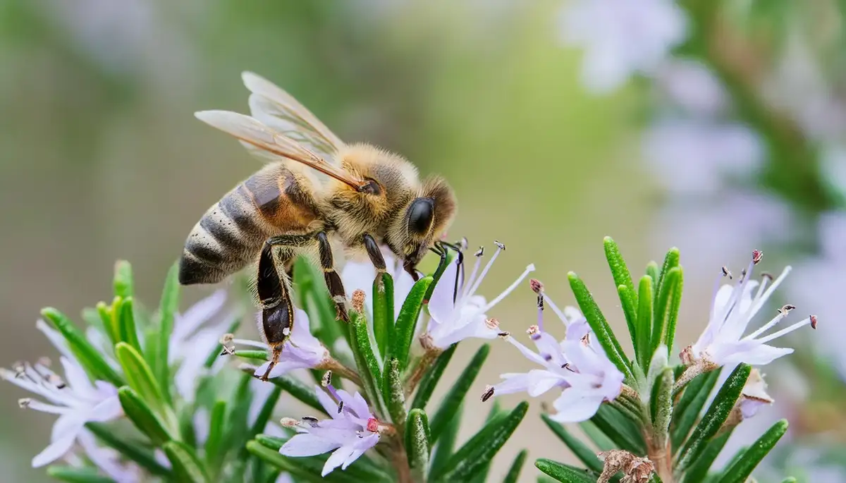 a foraging honey bee