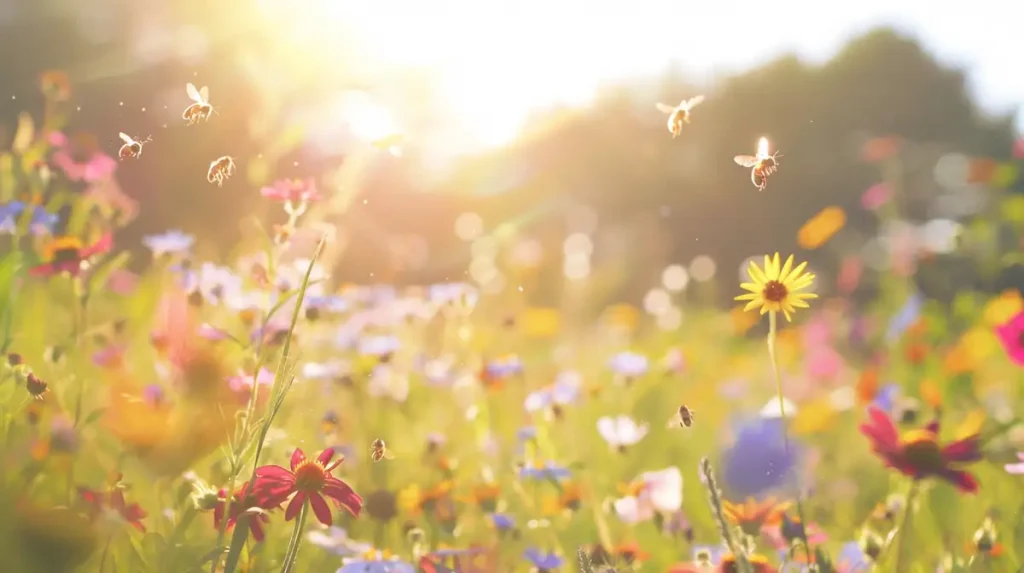 bees and wildflowers